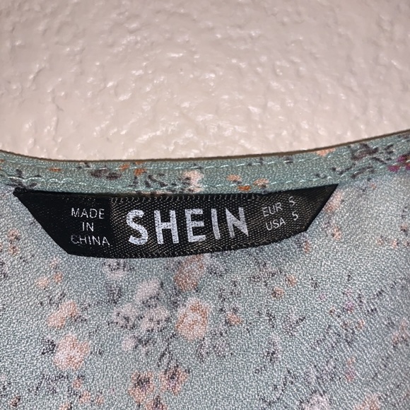 Shein green floral lightweight short sleeve mini dress - Picture 5 of 9